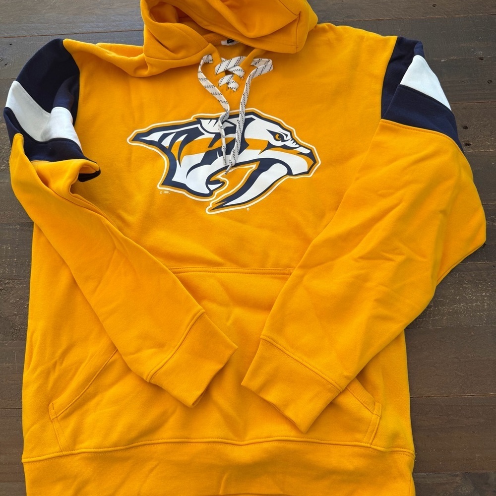 NHL PREDATORS Men's Yellow Graphic Hoodie - Picture 2 of 3